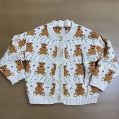 くまさん柄　カーディガン
