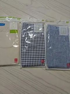 90cm ベビーレギンス 　七分丈　セット　まとめ売り　チェック　ストライプ