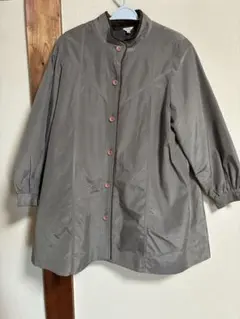 グレー スタンドカラー コート