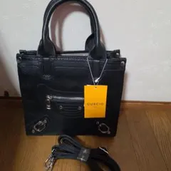 GUSCIO ITALY 2WAY ハンドバッグ ブラック