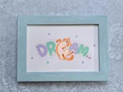 【一点もの】手描きイラスト 原画 柴犬とDREAM