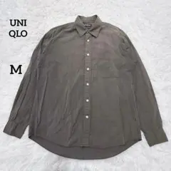 ユニクロ old 長袖シャツ チャコールグレー コットン100% M フェード