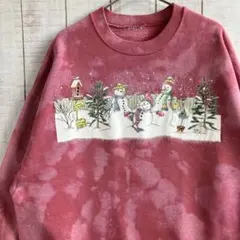 古着　長袖　スウェット タイダイ　ブリーチ加工　裏起毛　アメカジ ゆるだぼ
