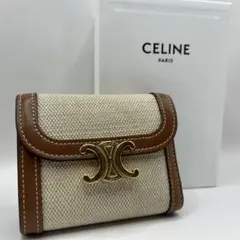 ✨箱付き美品✨ CELINE トリオンフ 三つ折り財布 キャンバス レザーのサムネイル