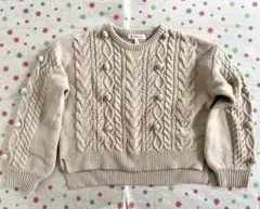 グローバルワーク　キッズ　セーター　ニット　XL 120 - 130 ベージュ