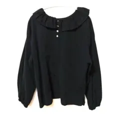 ハンズオブクリエイション　フリル襟 ブラック 長袖シャツ