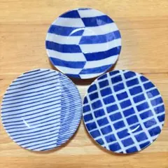 美濃焼　豆皿　小皿　醤油皿　3枚セット　染付