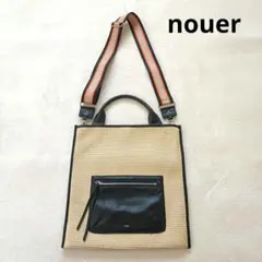 ヌエール ikot×nouer クラックレザー×PVCレイヤードカゴバッグ 極美品】nouer × ikot ヌエール イコット カゴバッグ ショルダー