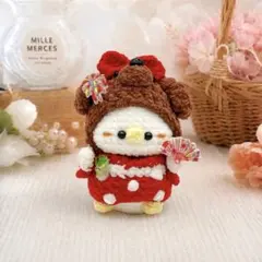 な*❌様 浴衣デザイン再販無し　茶色のプードル　 あみぐるみ　ぬいぐるみ　編み物 な*❌様 浴衣デザイン再販無し 茶色のプードル あみぐるみ ぬいぐるみ