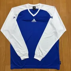 adidas 青白 長袖プラクティスシャツ Lサイズ