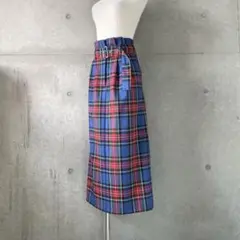 ミラオーウェンMilaOwenハイウエストタックロングスカートチェック0