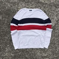 y2k 00s archive短丈ボーダーワッフルロンT長袖カットソーc-boy