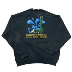 90s Lee リー スウェット トレーナー ボロ ブラック L 背面プリント
