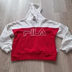 【新品】FILA フード付きパーカー サイズ130 赤/クリーム