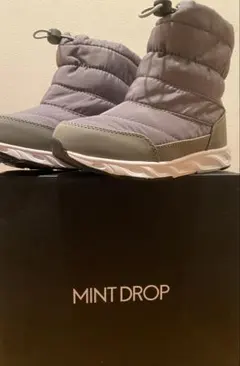 未使用 MINTDROPキッズ スノーブーツ22cm 21.5cmライトグレー