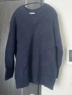 メランジvネックセーター