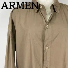 アーメン ARMEN　カーキー　シャツ ワンピ ワンピース　長袖　インド製　綿のサムネイル