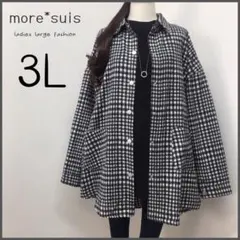 ★Ｊ68☆3L相当☆長袖 チェックシャツ＊羽織り＊微起毛＊ギンガムチェック