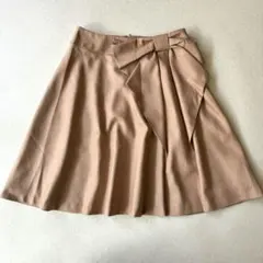 Anatelier 美品　リボンフレアスカート 日本製 34 ピンクベージュのサムネイル