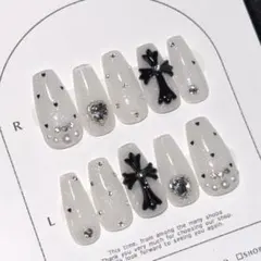 《即購入OK》ワンホン スナ系 フレンチガーリー クロム ネイルチップのサムネイル