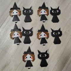 折り紙　ハロウィン☆魔女&黒猫☆