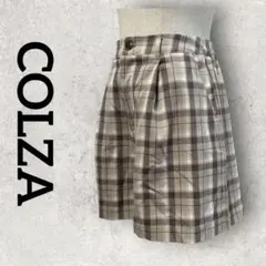 COLZA チェックショートパンツ ボトムス (L) ブラウン 半ズボンのサムネイル