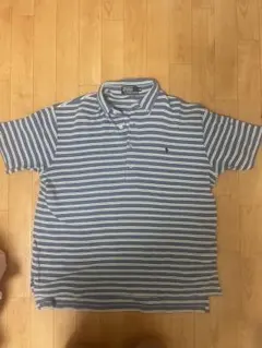 Polo by Ralph Lauren 青白ストライプ ポロシャツ M