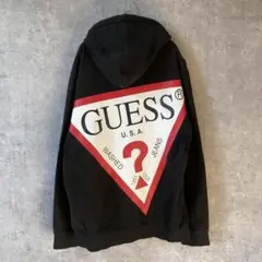 90s GUESS ゲス 刺繍 パーカー フーディー L - メルカリ