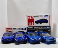 トミカ　 廃盤　初回限定スバルインプレッサ4台セットのサムネイル