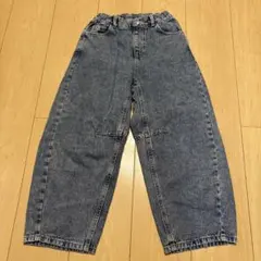 GU キッズデニム　バレルレッグジーンズ　130cm