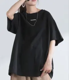 新品タグ付　HUG.U ヘビーウェイト 刺繍 Tシャツ ブラック　Ｌのサムネイル
