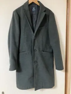 nano ダークグレー チェスターコート　Ｍサイズ　シングルボタン