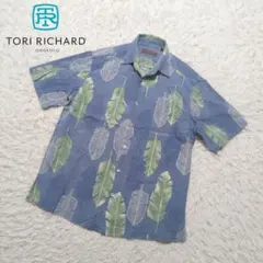 ヴィンテージ　トリリチャード　メンズ　アロハシャツ　ボタニカル　シルク混　M