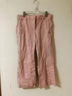 ピンク スラックスパンツ サイドポケット付き