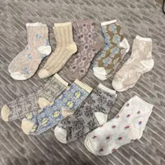【23-25cm】ソックス 9足まとめ売り