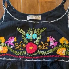 MALAIKA 刺繍 ノースリーブ チュニック ブラックのサムネイル