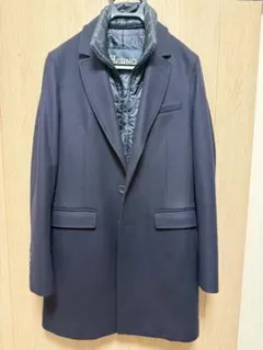 HERNO/ヘルノ ウール 中綿入りチェスターコート　ネイビー M