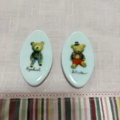 クマのデザイン 陶器製箸置き 2個セット