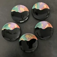 ハクイチ 箔一 HAKUICHI 金沢 木漆工芸品 菓子皿 5枚組 漆器