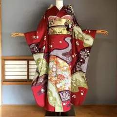 振袖フルセット　高身長　鈴乃屋　絞り　手描き　成人式振袖　振袖　裄丈72➕サイズ