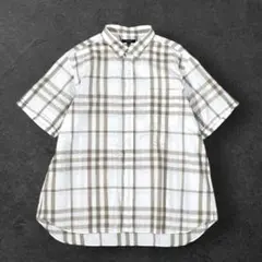 【美品】バーバリー ロンドン　半袖シャツ　シアサッカー　ノバチェック柄　特大3L
