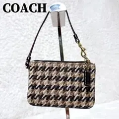 COACH Houndstooth Wool Accessory Pouch