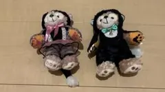 ダッフィー シェリーメイ ハロウィン2014 黒猫 ぬいぐるみバッジ 2点セット