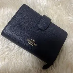 COACH ネイビー 二つ折り財布
