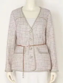 Lily brown ツイードノーカラージャケット