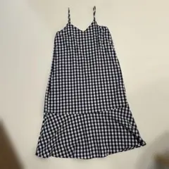 SamansaMos2blue ギンガムチェックキャミワンピース