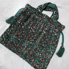 美品☆タッセル刺繍 巾着バック ear PAPILLONNER