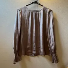 NATURAL BEAUTY BASIC ベージュ長袖ブラウス M