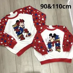 着1 美品　子供服　お揃いトレーナー　LICS ミッキー　ミニー　90 110