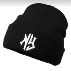 SHEIN ブラック NYロゴ ビーニー